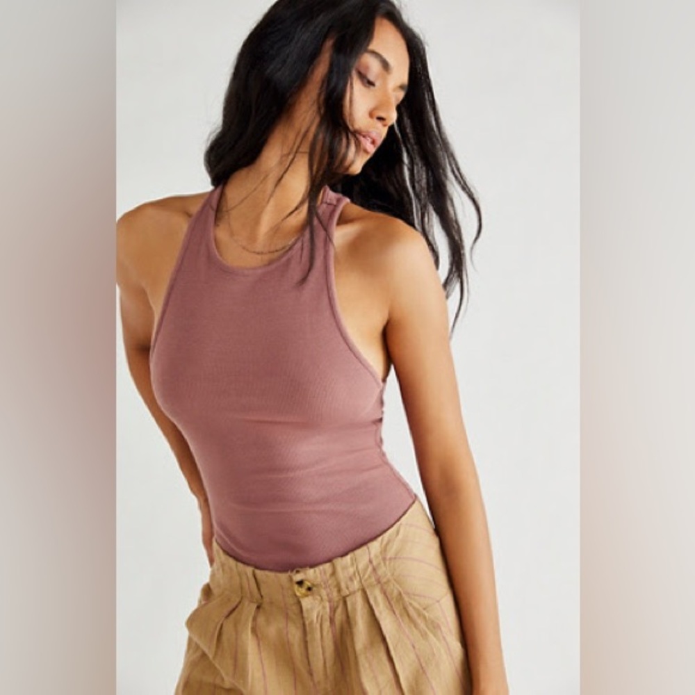 Free People - Bundle of 2 Bodysuits - Black and Mauve/Pink